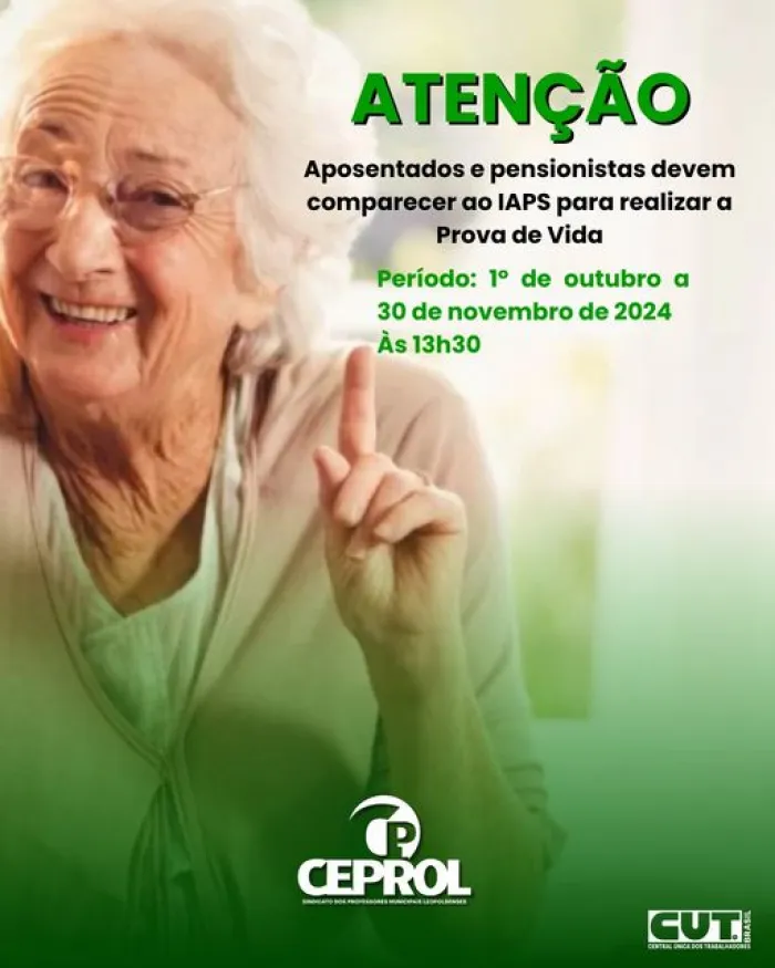 ATENÇÃO APOSTADOS(AS) E PENSIONISTAS!