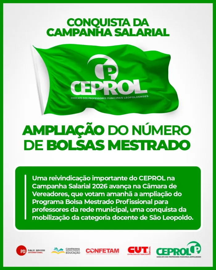 CONQUISTA DA CAMPANHA SALARIAL 2026: Ampliação do número de Bolsas Mestrado