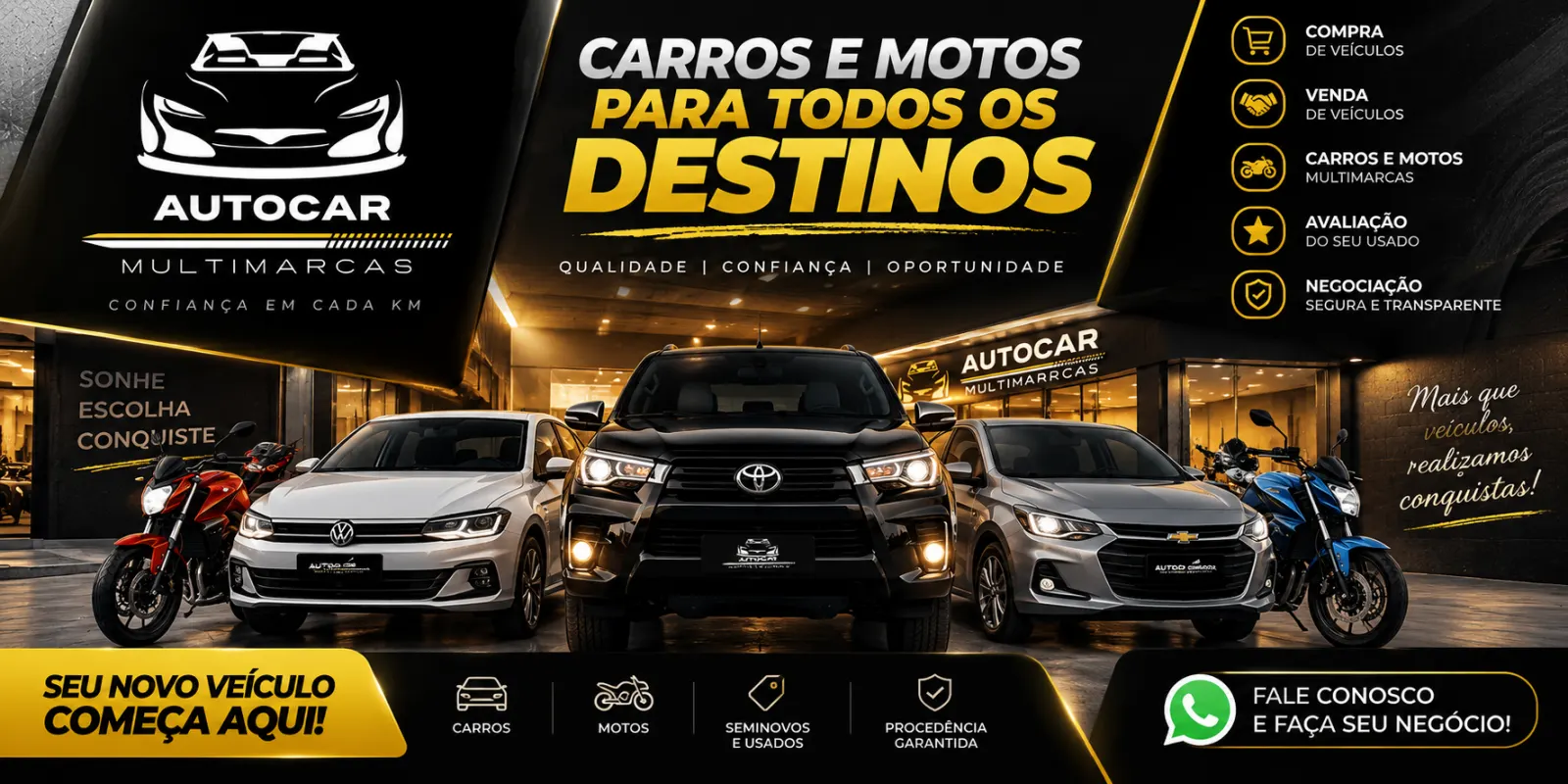 AUTOCAR MULTIMARCAS – SEU PRÓXIMO CARRO OU MOTO ESTÁ AQUI!