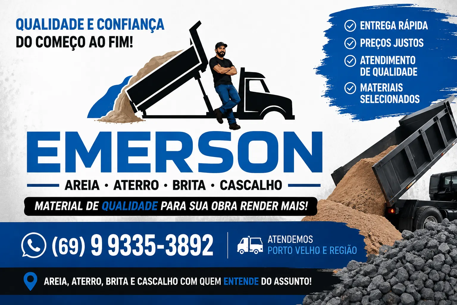 🚛 Emerson – Areia, Aterro, Brita e Cascalho
