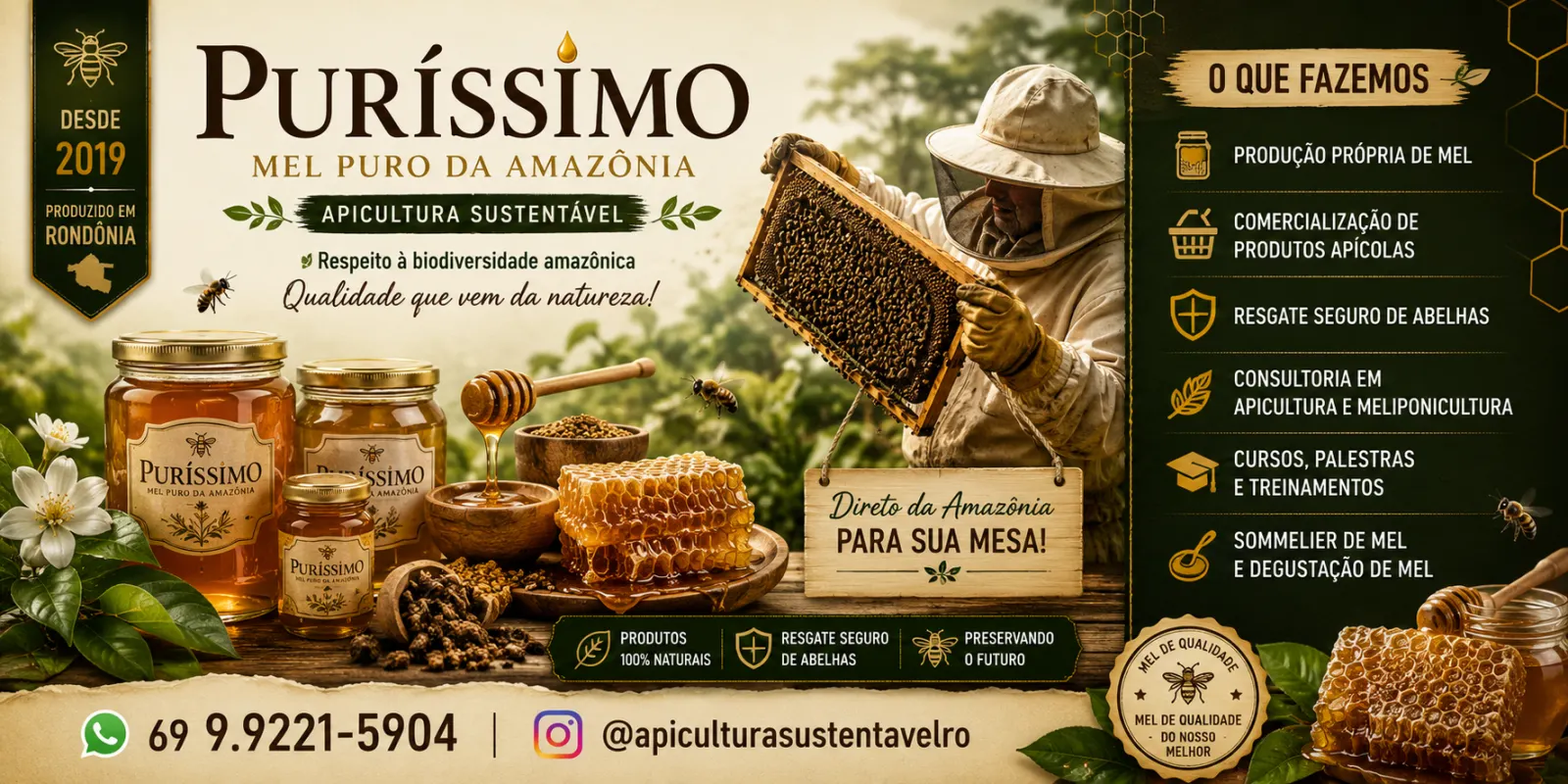 PURÍSSIMO – MEL PURO DA AMAZÔNIA 🐝🌿