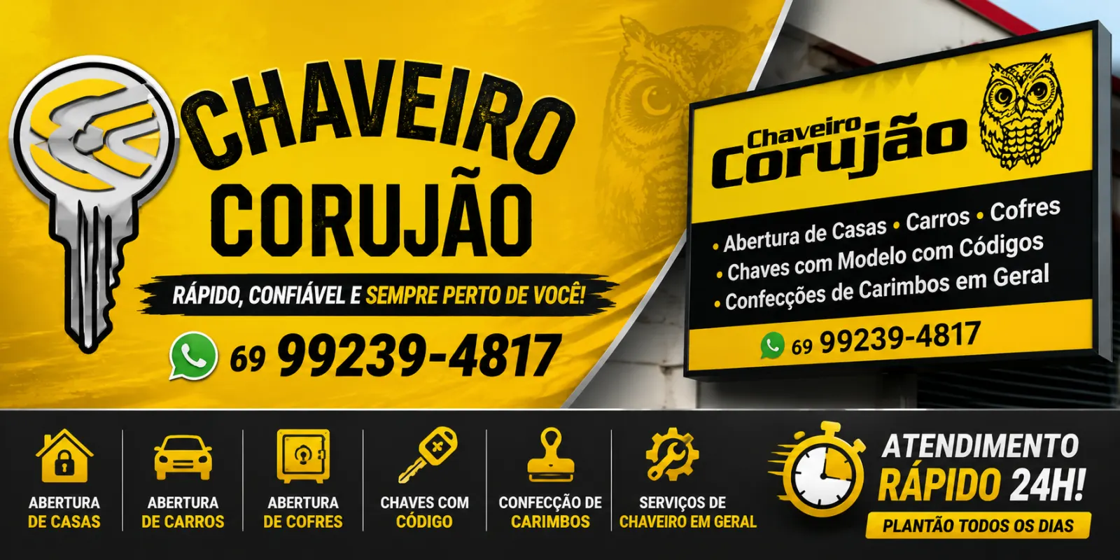 Chaveiro Corujão – Segurança e agilidade quando você precisa!