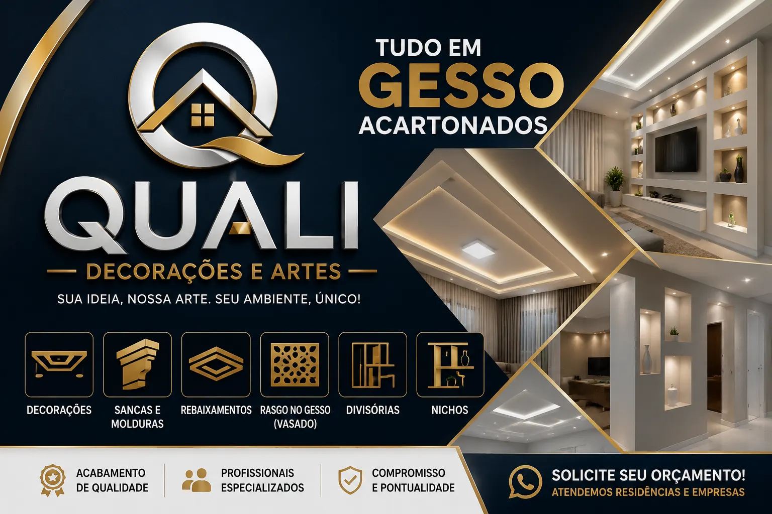 Quali Decorações e Artes – Transformando ambientes com gesso!