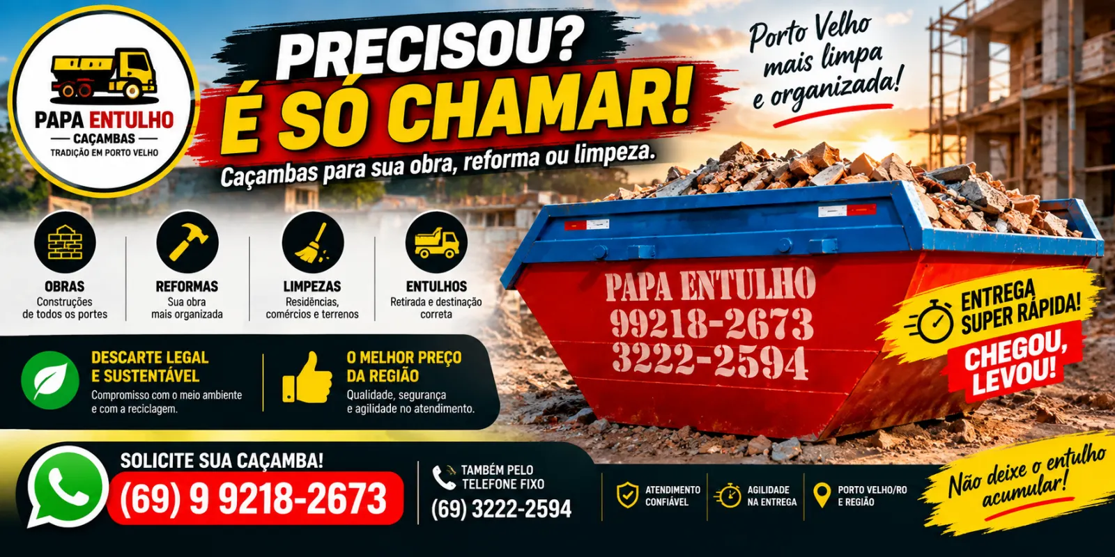 Papa Entulho – Caçambas para obras, reformas e limpezas