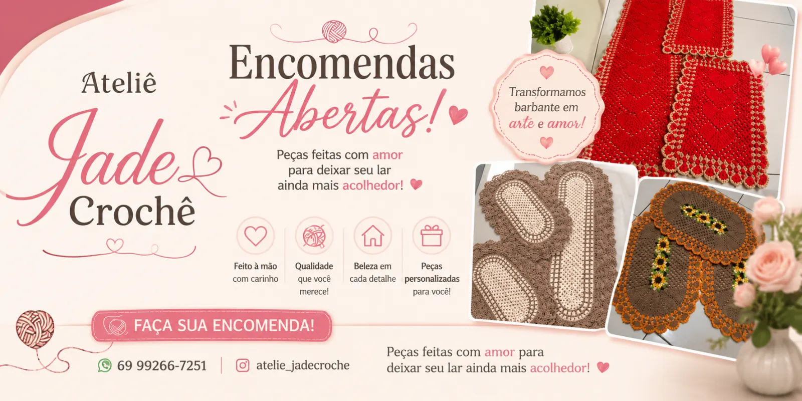 Ateliê Jade Crochê – Feito à mão com carinho!