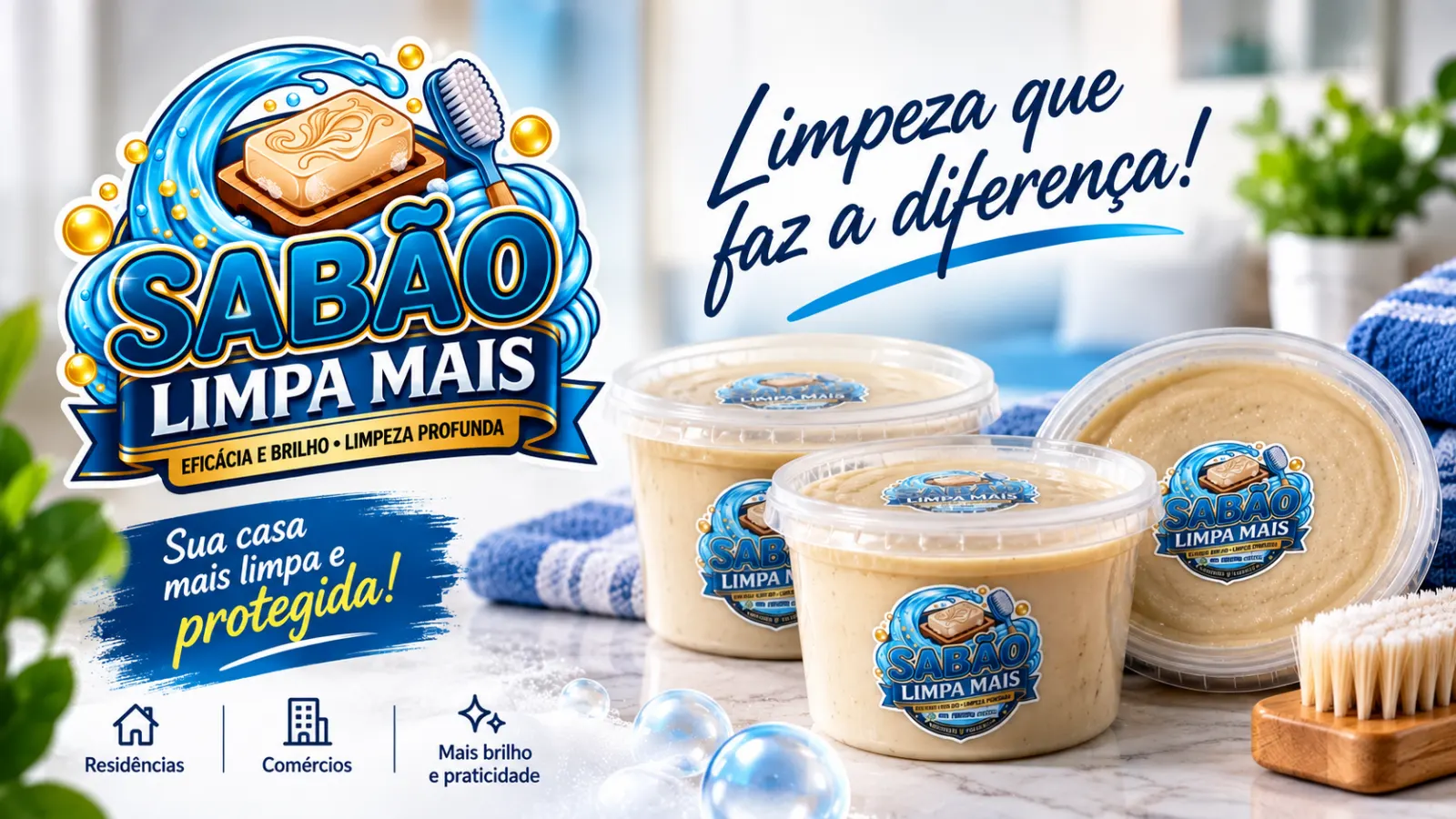 SABÃO LIMPA MAIS – EFICÁCIA, BRILHO E LIMPEZA PROFUNDA!