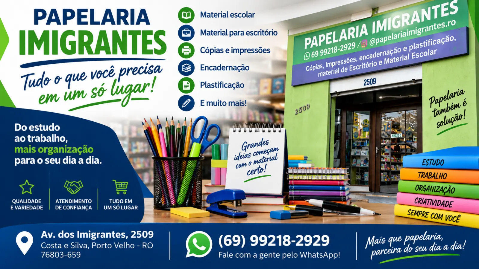 📚 PAPELARIA IMIGRANTES – TUDO O QUE VOCÊ PRECISA EM UM SÓ LUGAR!