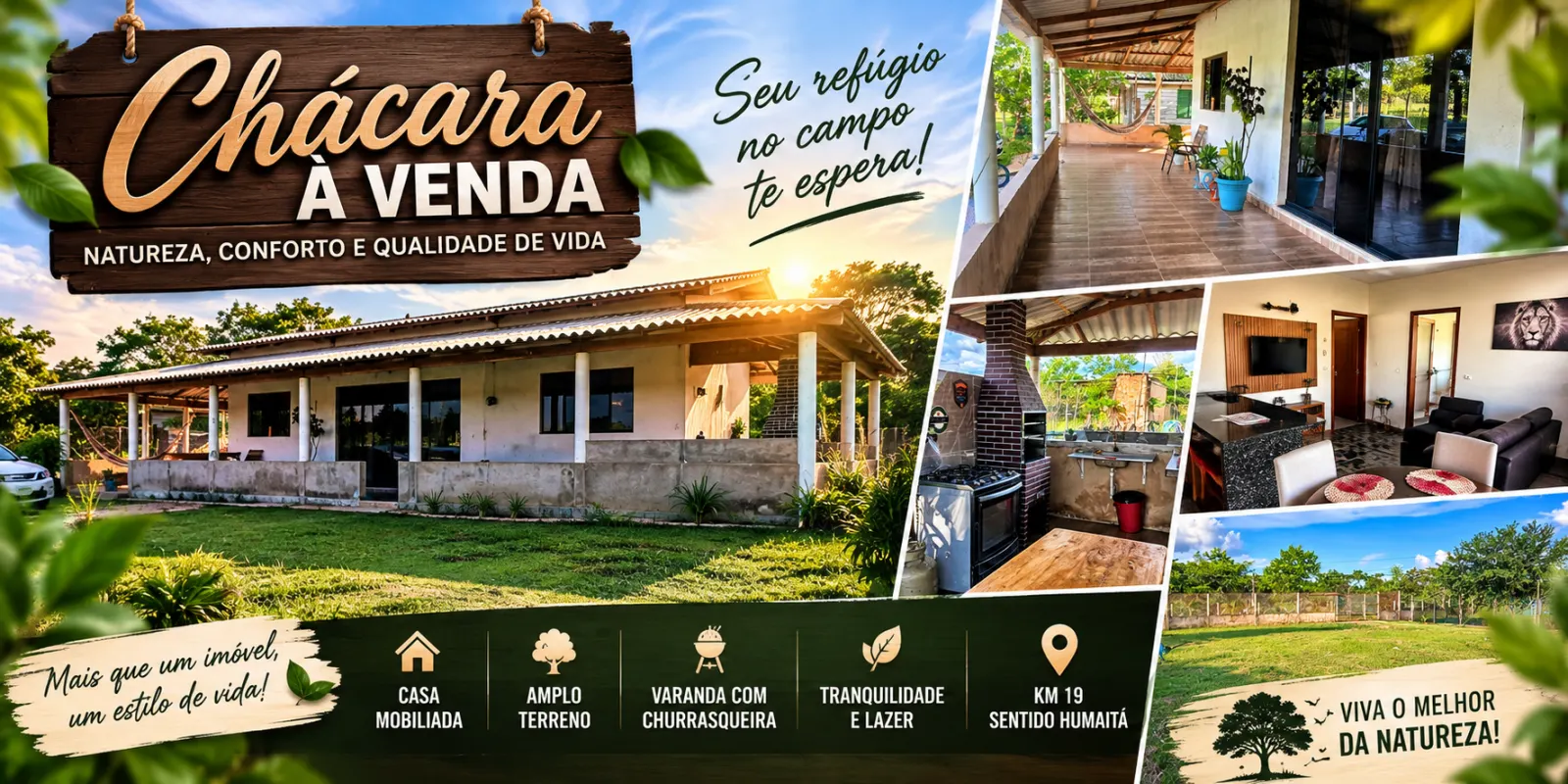 Chácara Mobiliada à Venda – KM 19 Sentido Humaitá | Porto Velho/RO