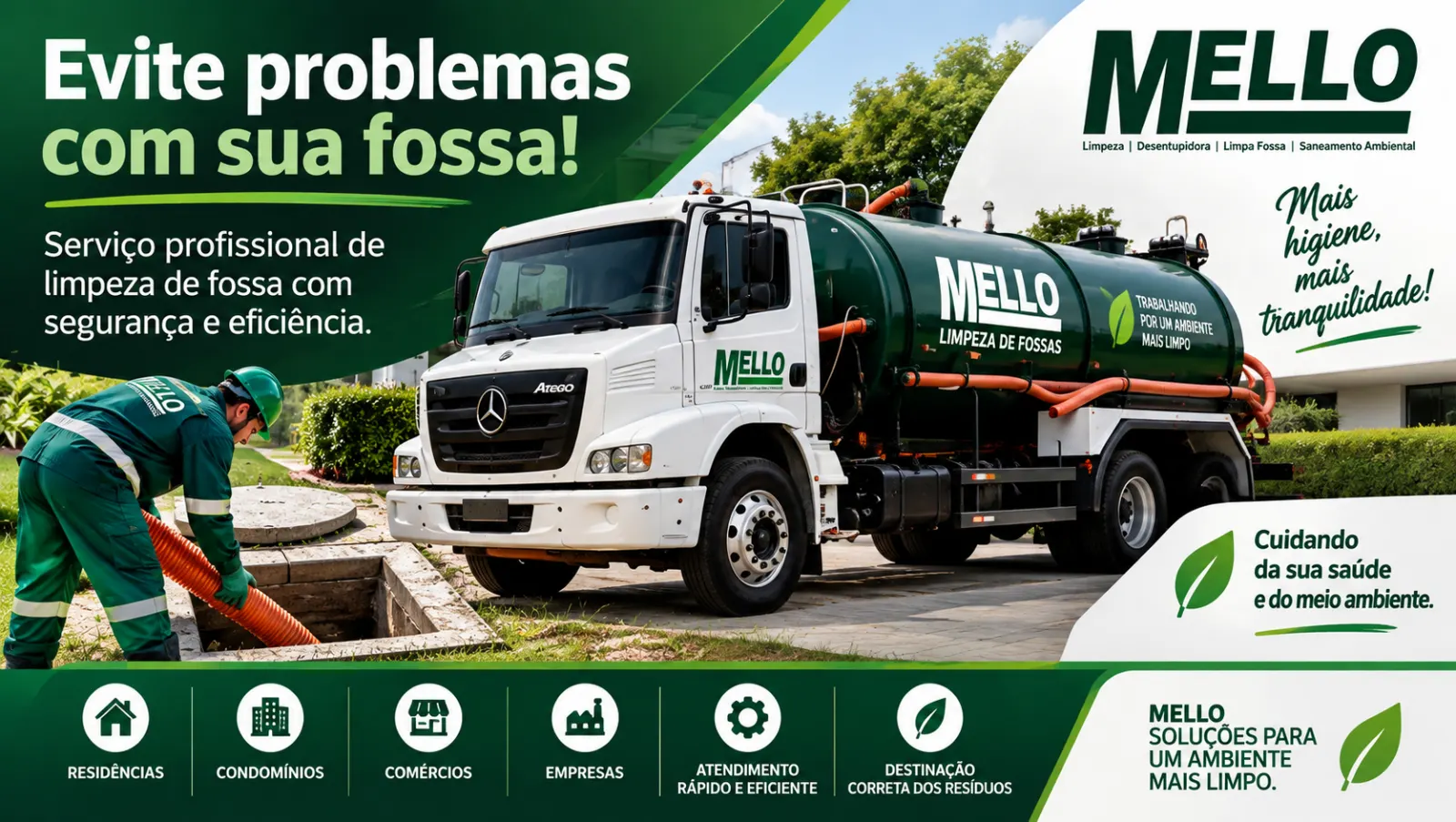 Mello – Limpeza de fossas com segurança e eficiência