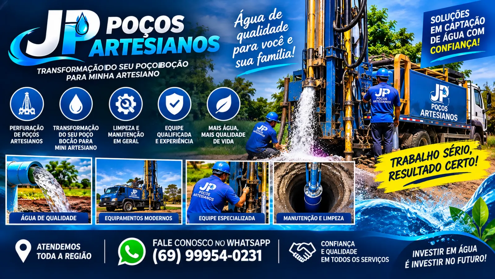 JP POÇOS ARTESIANOS – PERFURAÇÃO, LIMPEZA E MANUTENÇÃO