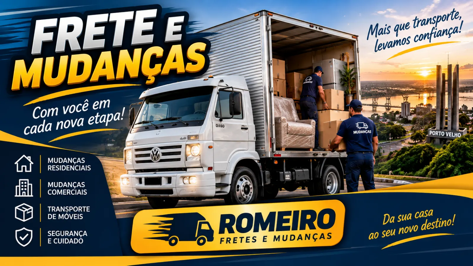 ROMEIRO FRETES E MUDANÇAS – TRANSPORTE COM CUIDADO E RESPONSABILIDADE!