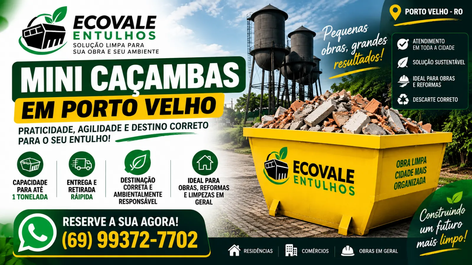 Ecovale Entulhos — mini caçambas em Porto Velho