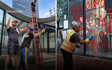 Manifestação pró-Lula termina com registros de vandalismo na Paulista; apoiadores de Flávio teriam ajudado na limpeza