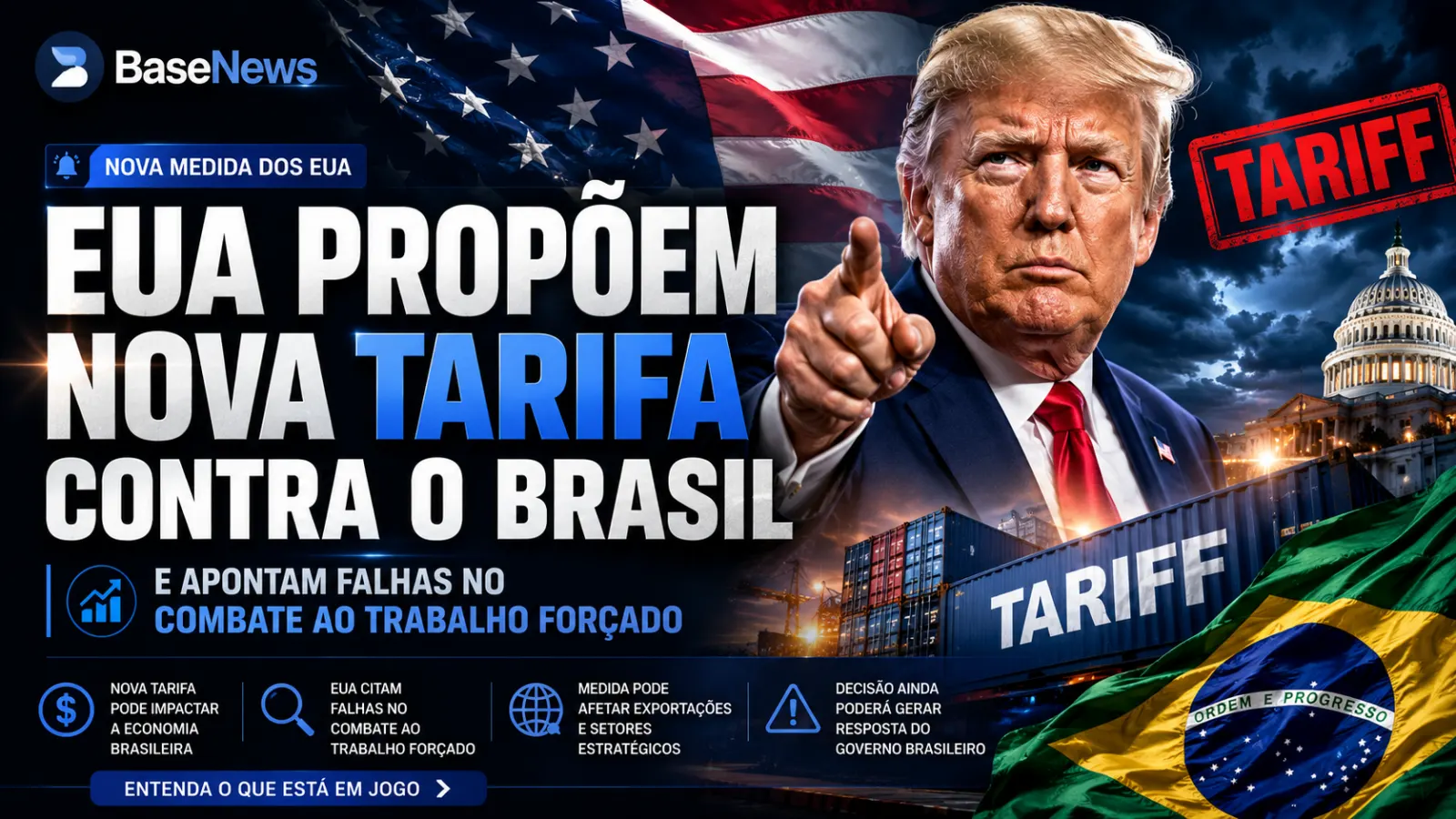 EUA propõem nova tarifa contra o Brasil e apontam falhas no combate ao trabalho forçado