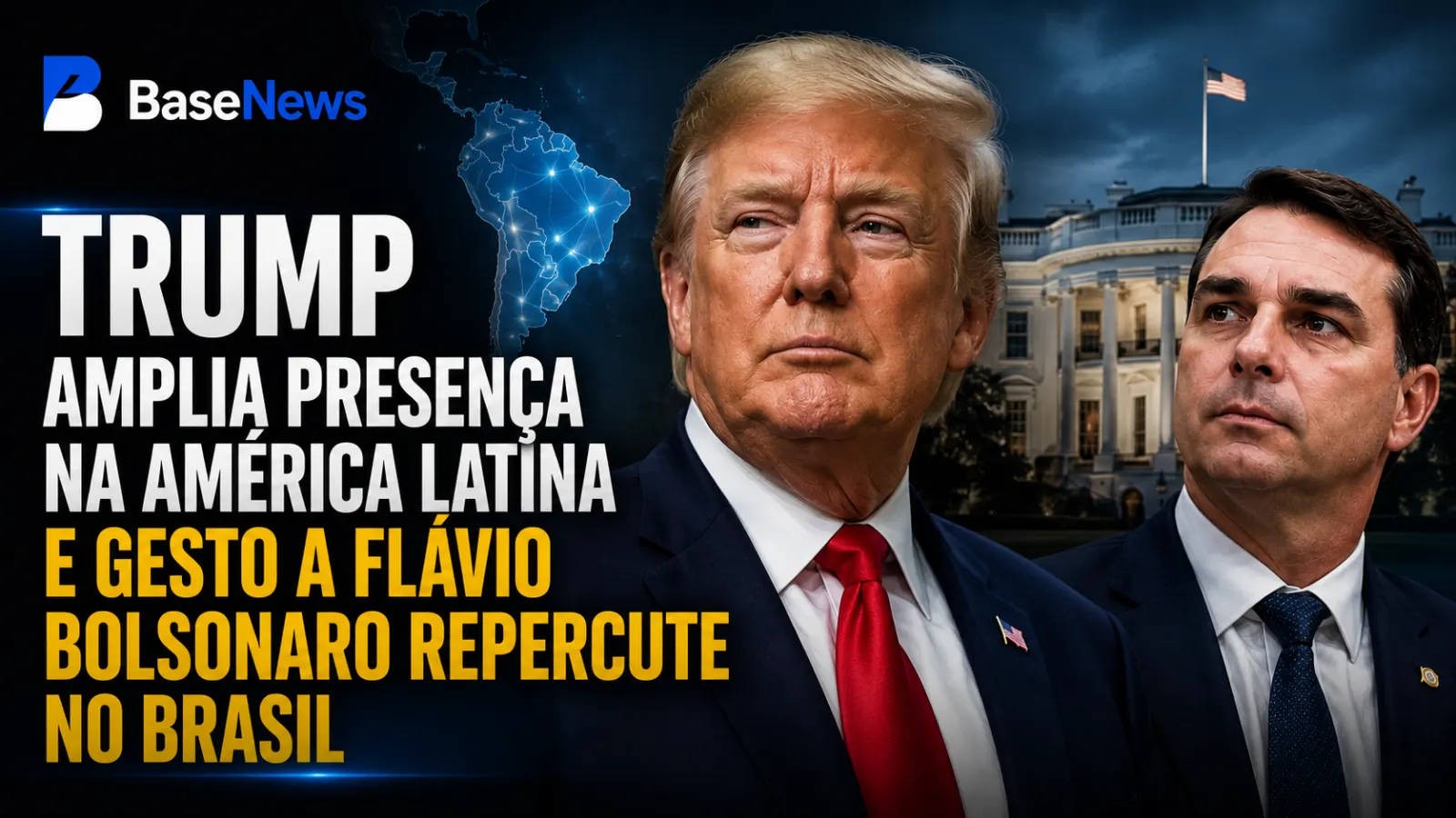 Trump amplia presença no cenário latino-americano e gesto a Flávio Bolsonaro repercute no Brasil