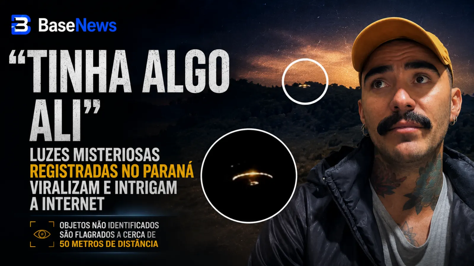 Mistério no Paraná: influenciador viraliza após registrar luzes estranhas sobre área rural