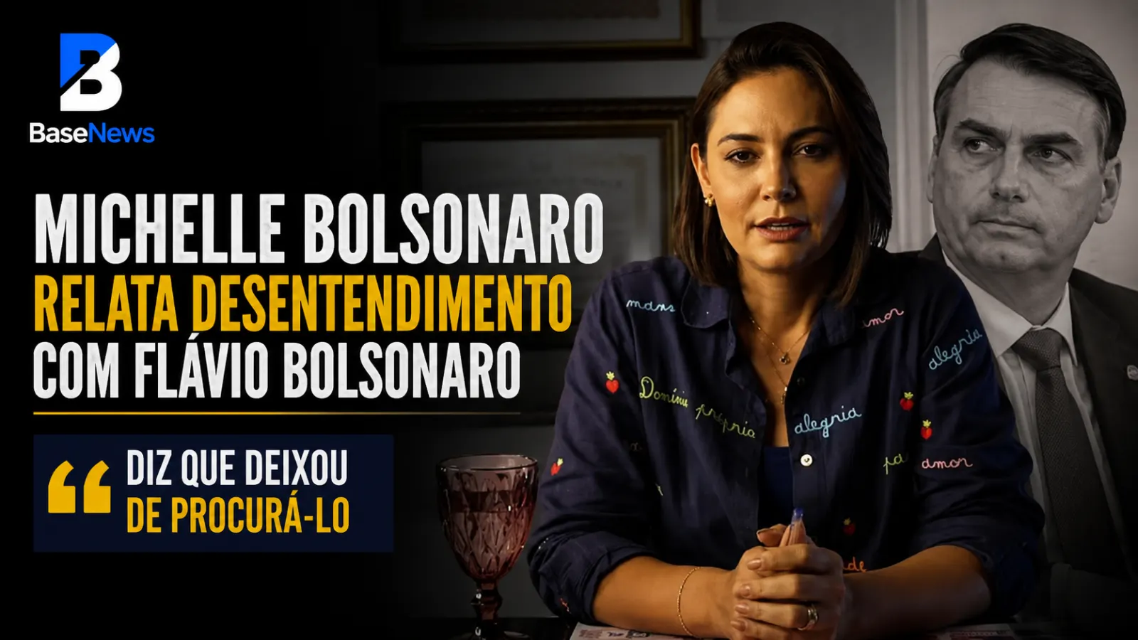 Michelle Bolsonaro relata desentendimento com Flávio Bolsonaro e diz que deixou de procurá-lo