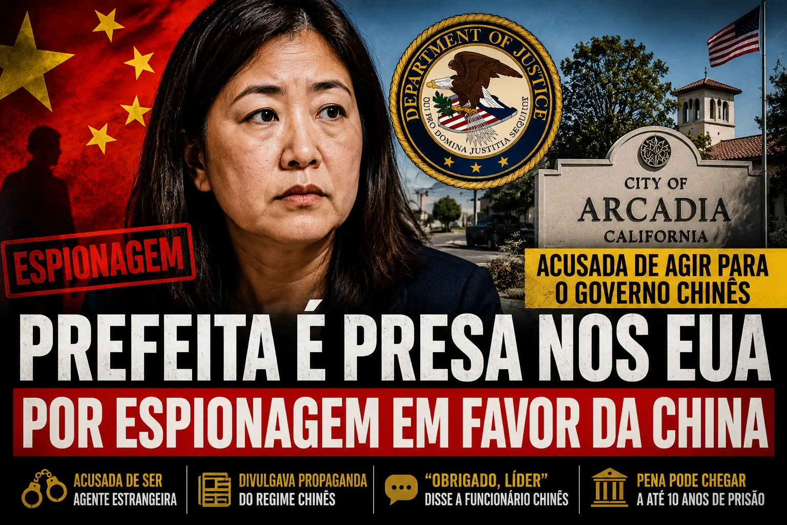 Prefeita é presa nos EUA acusada de atuar para o governo chinês