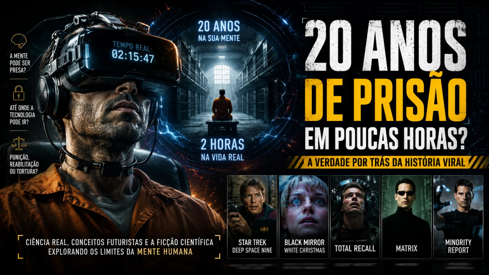 20 anos de prisão em poucas horas? A história viral que mistura ciência, memória e ficção científica