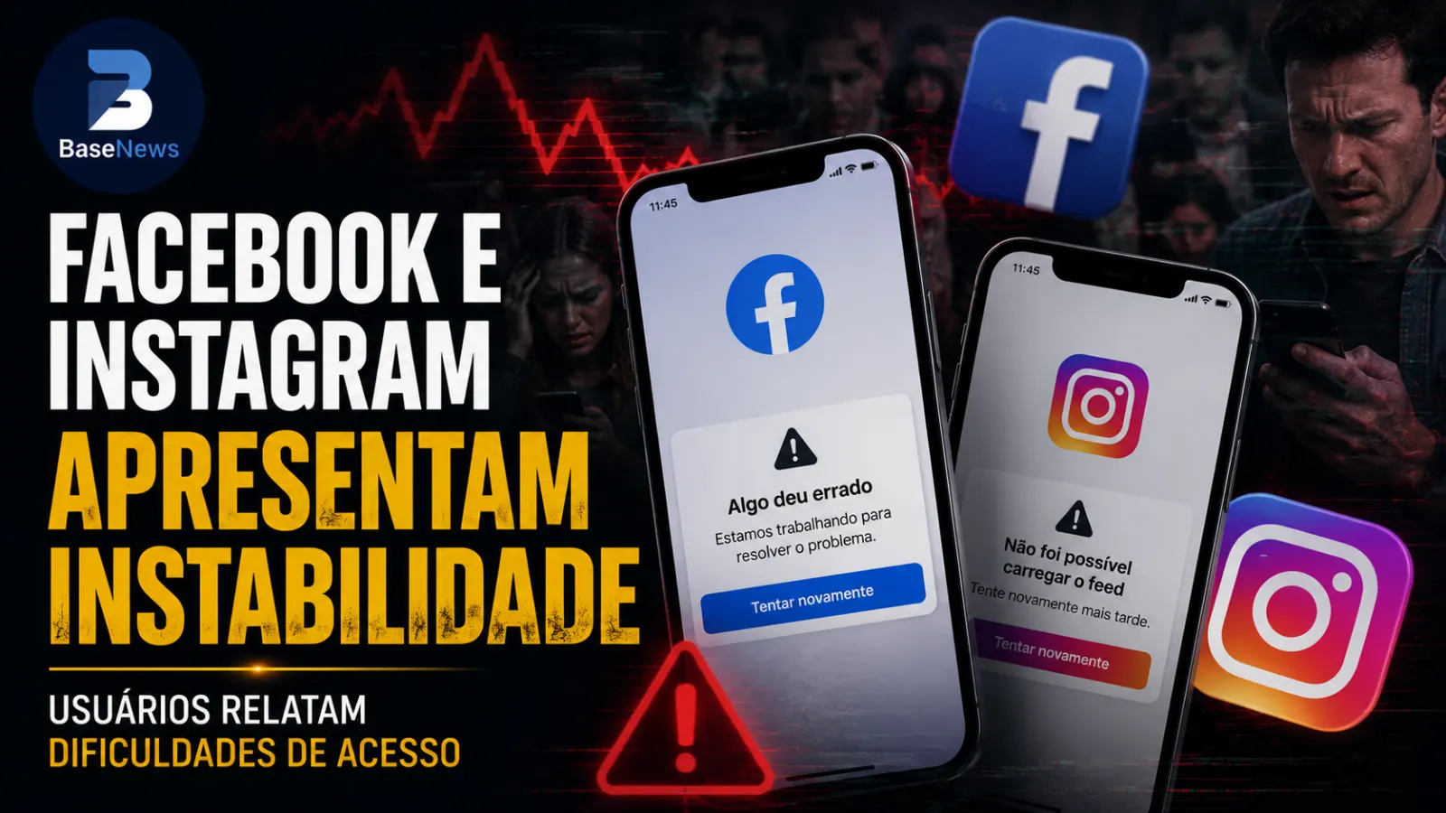 Facebook e Instagram apresentam instabilidade nesta sexta-feira; usuários relatam dificuldades de acesso
