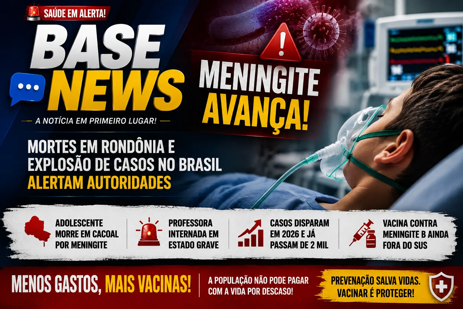 Meningite avança no Brasil e casos em Rondônia acendem alerta na saúde pública
