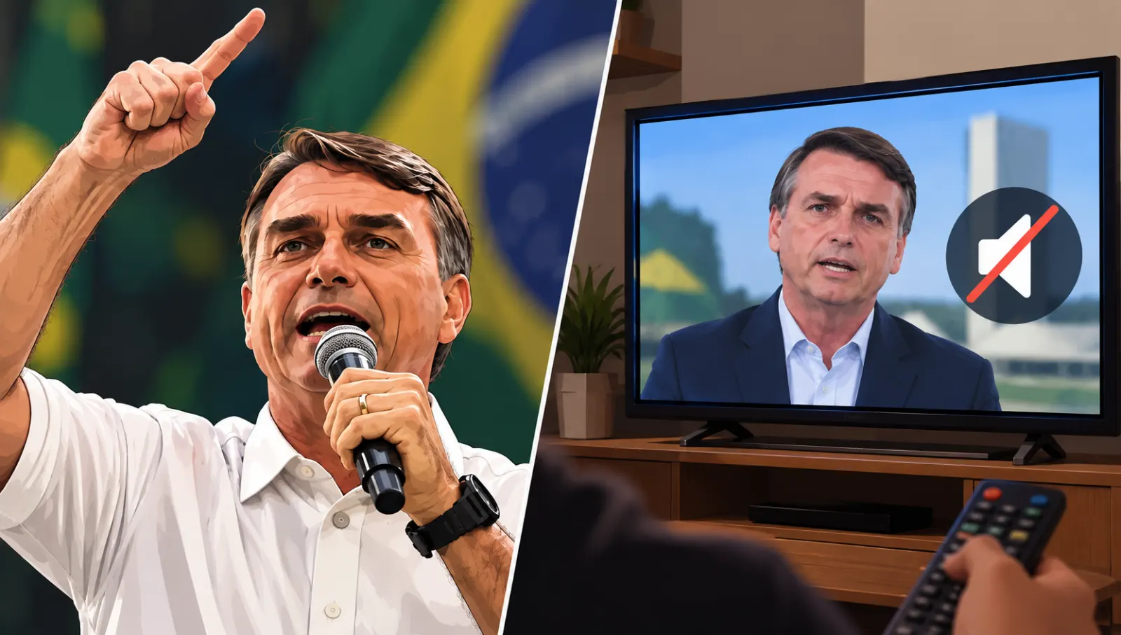Propaganda de Flávio Bolsonaro vai ao ar sem som, enquanto a de Lula é exibida normalmente, e gera revolta nas redes
