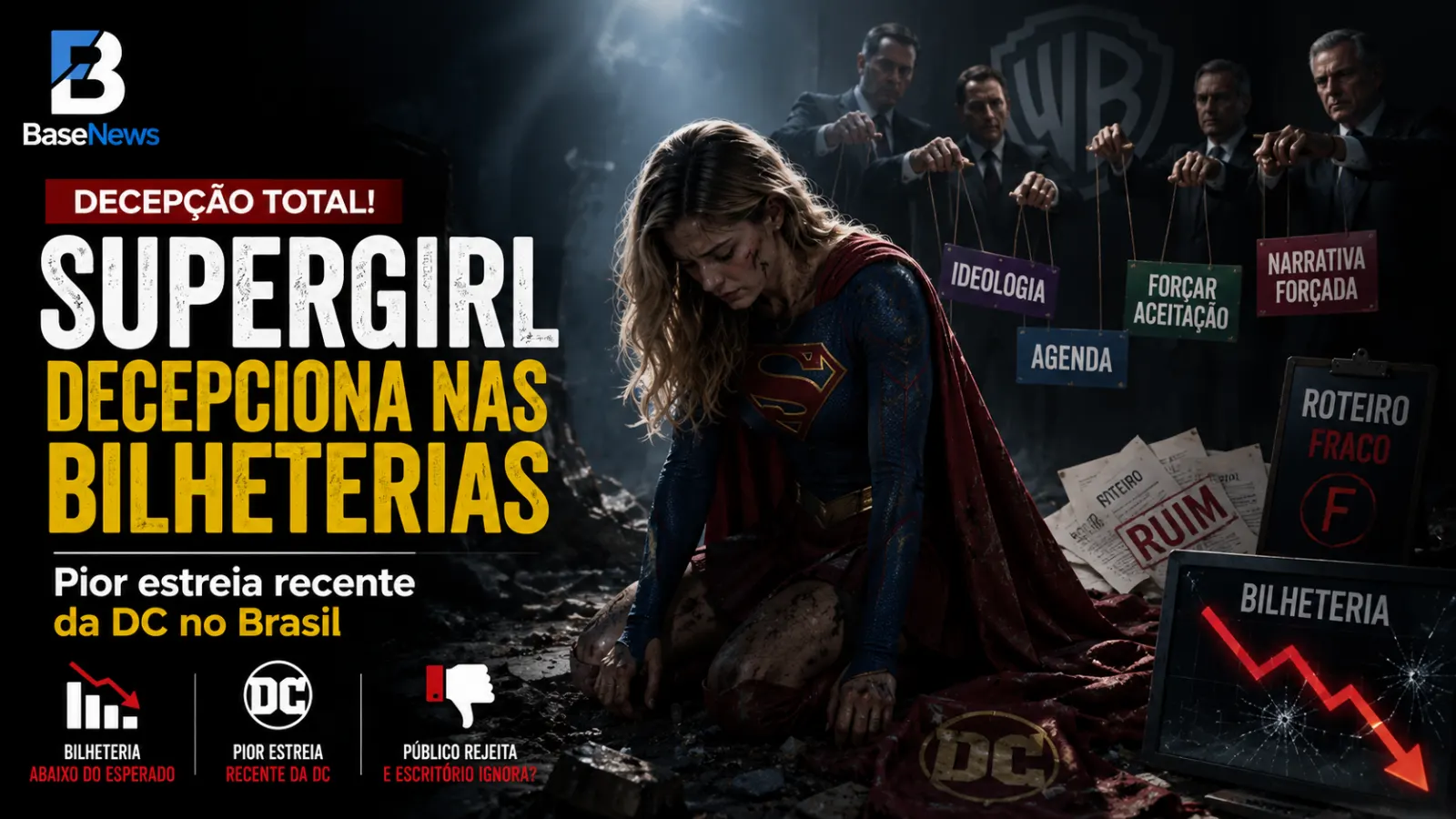 “Supergirl” decepciona nas bilheterias e registra pior estreia recente da DC no Brasil