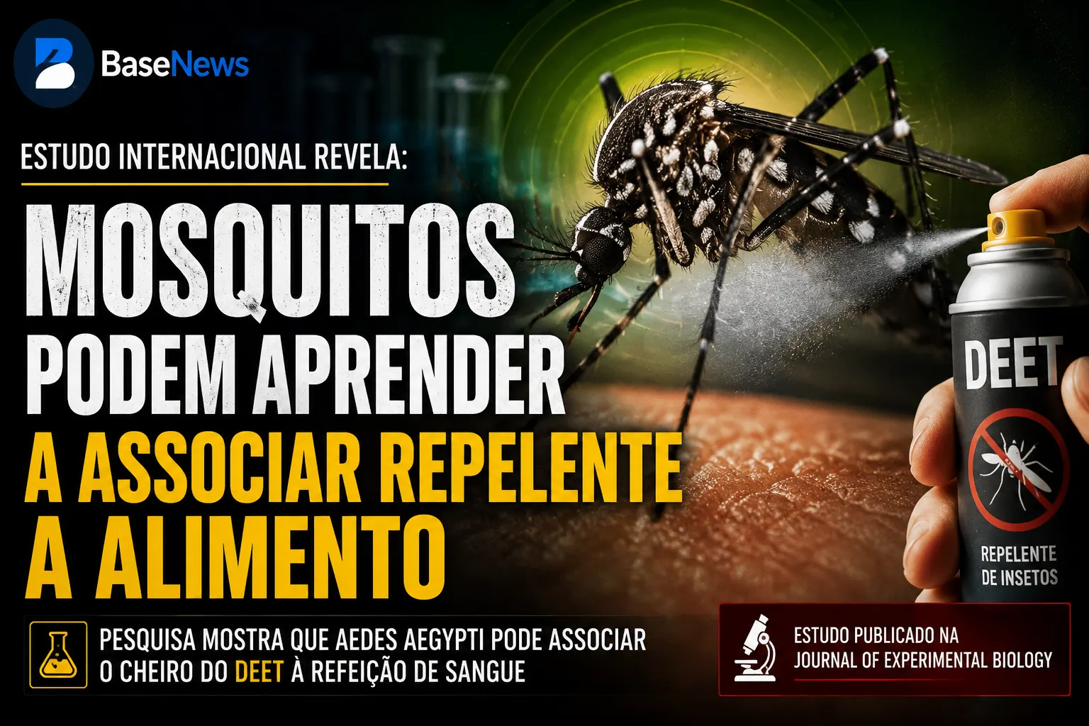 Estudo revela que mosquito da dengue pode aprender a associar repelente a alimento