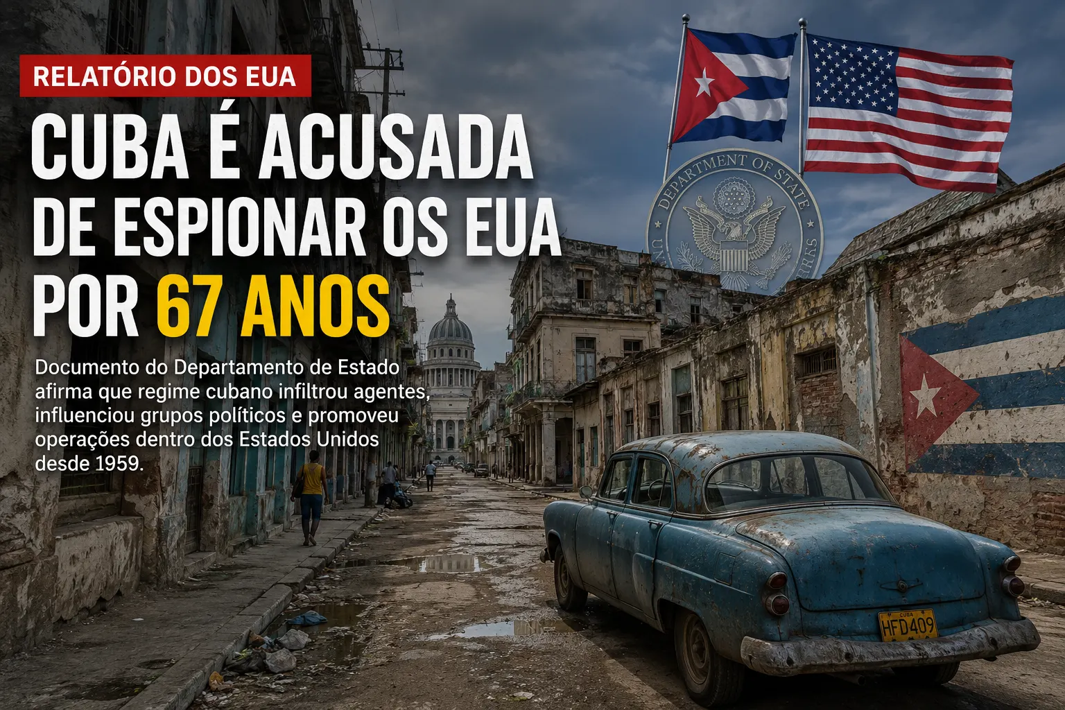 Relatório dos EUA acusa Cuba de manter rede de espionagem e influência por 67 anos