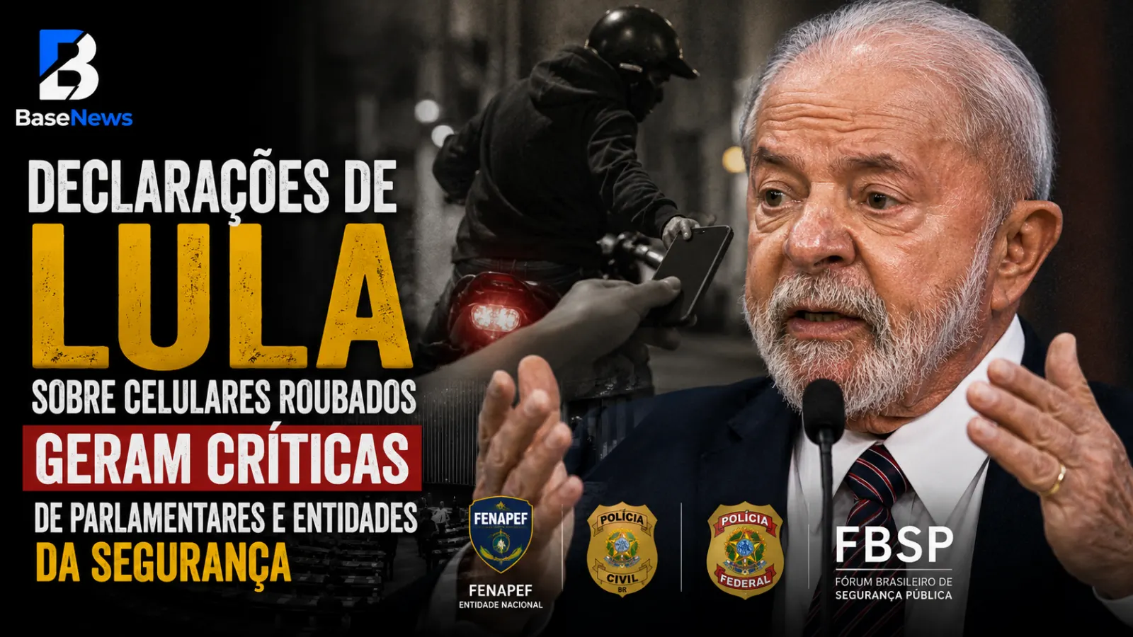 Declarações de Lula sobre celulares roubados geram críticas de parlamentares e entidades da segurança