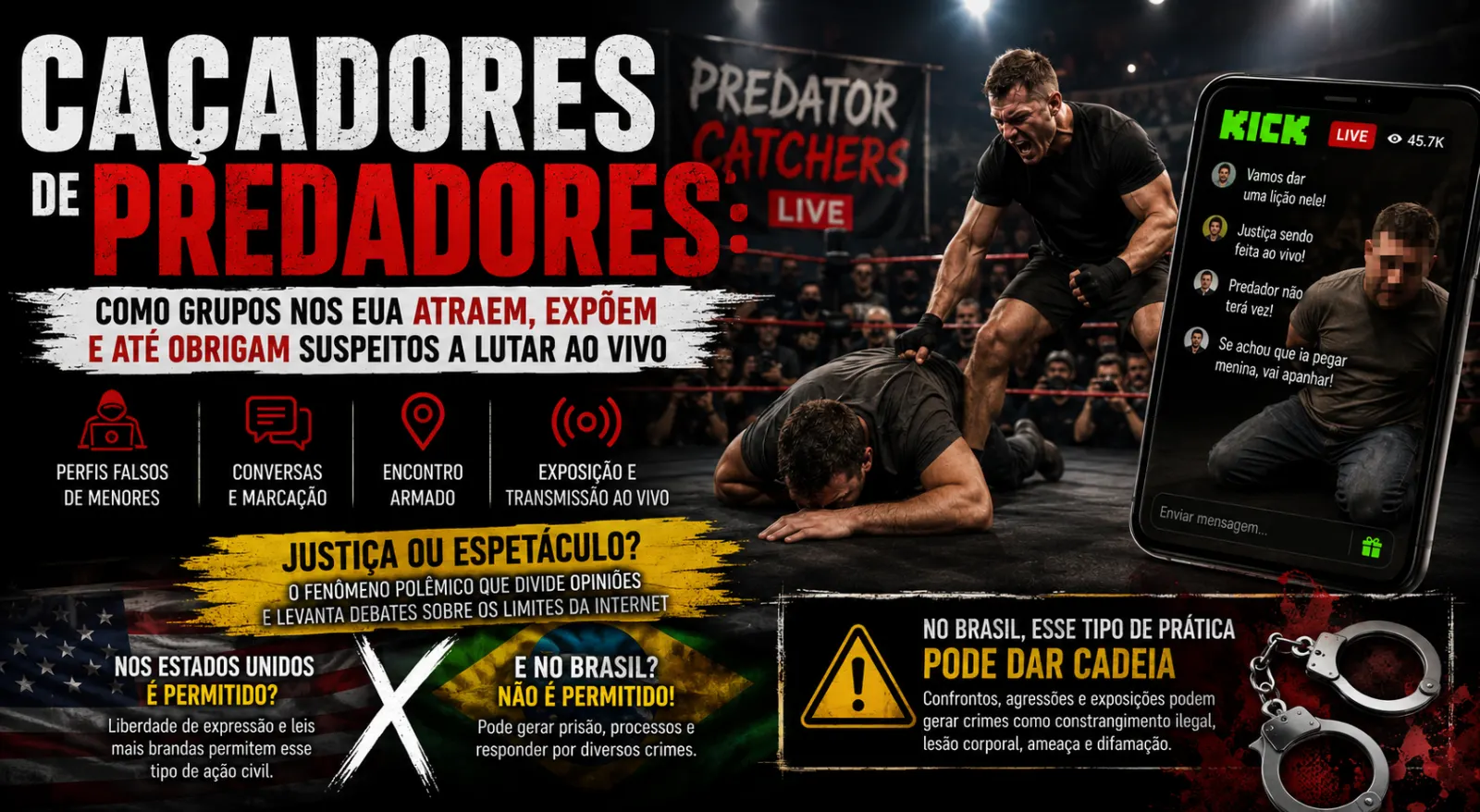 Caçadores de predadores: o fenômeno das lives que expõem supostos pedófilos nos Estados Unidos