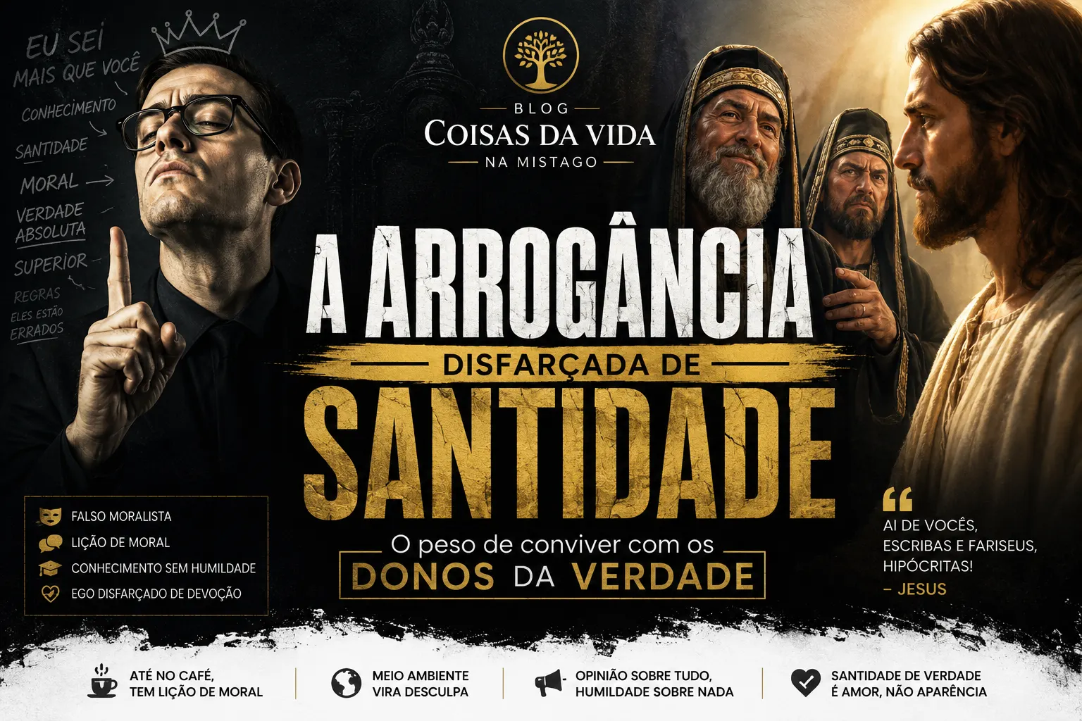 A arrogância disfarçada de santidade: o peso de conviver com os donos da verdade