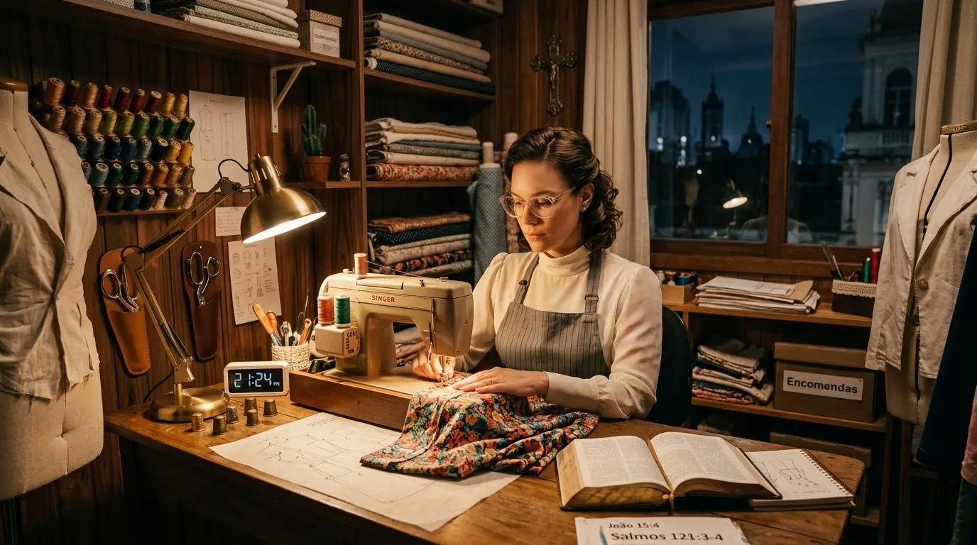 21h24 no Atelier: O que a Agulha, a Linha e o Cuidado de Deus Têm a Ver com a Nossa Rotina?