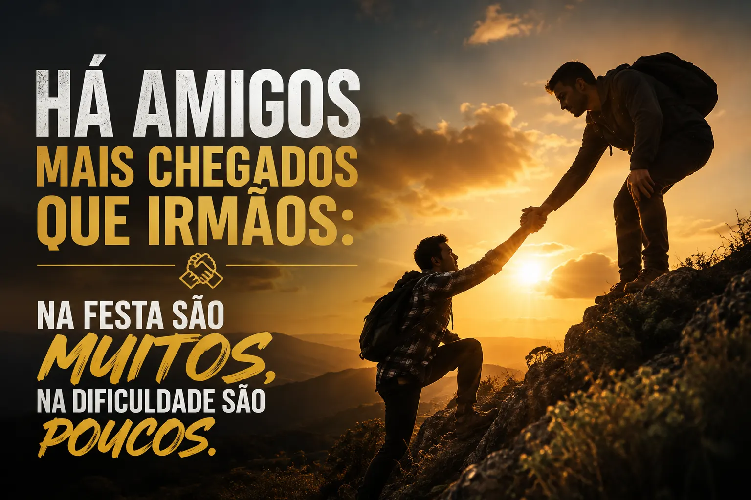 Há amigos mais chegados que irmãos: Na festa são muitos, na dificuldade são poucos