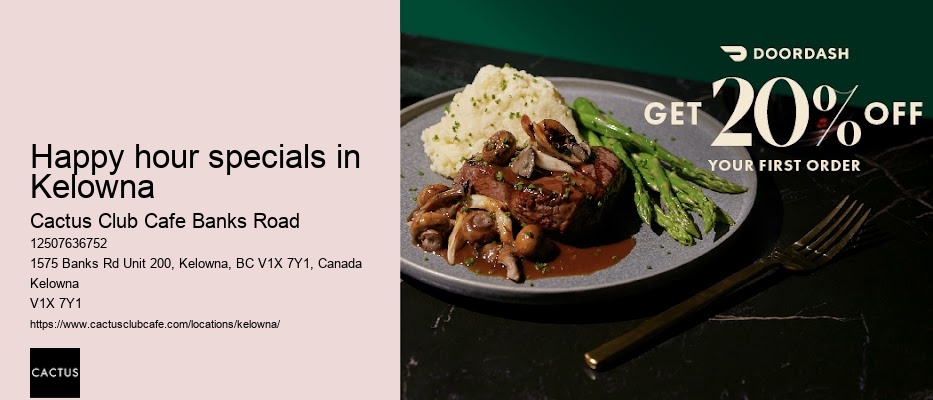 Kelowna restaurant with extensive cocktail menu