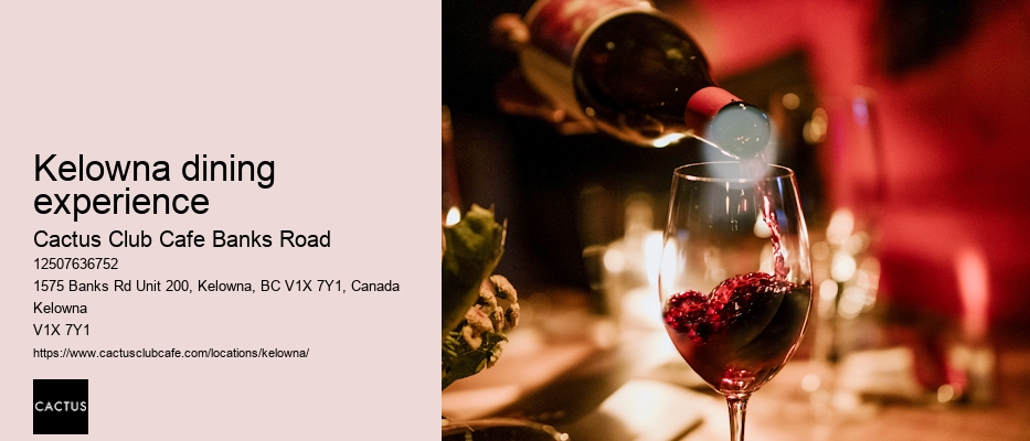 Kelowna restaurant with craft cocktails