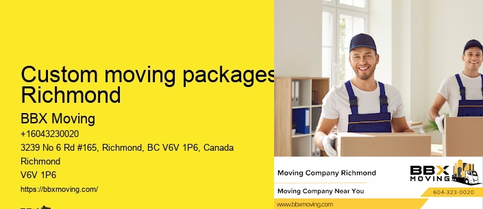 Custom moving packages Richmond