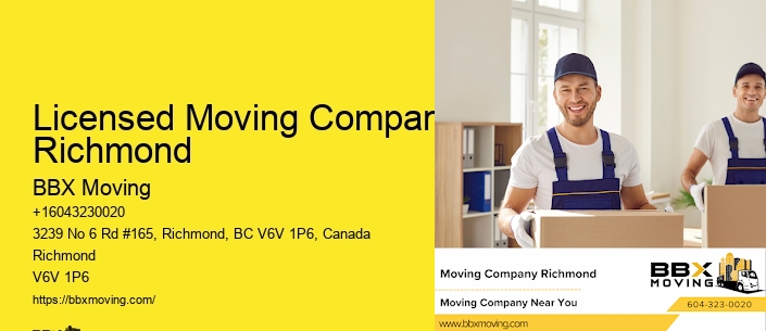 Licensed Moving Company Richmond