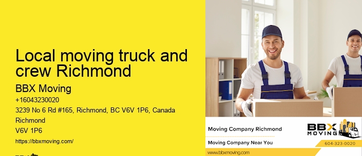 Local moving truck and crew Richmond