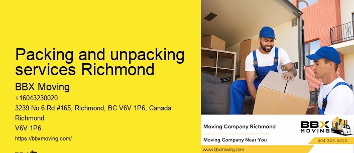 Packing and unpacking services Richmond