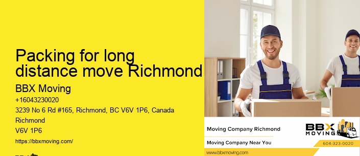 Packing for long distance move Richmond