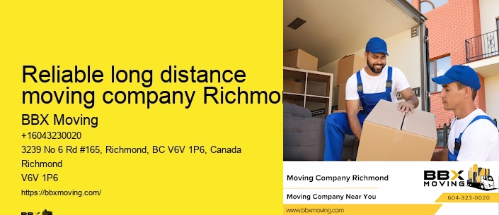 Reliable long distance moving company Richmond