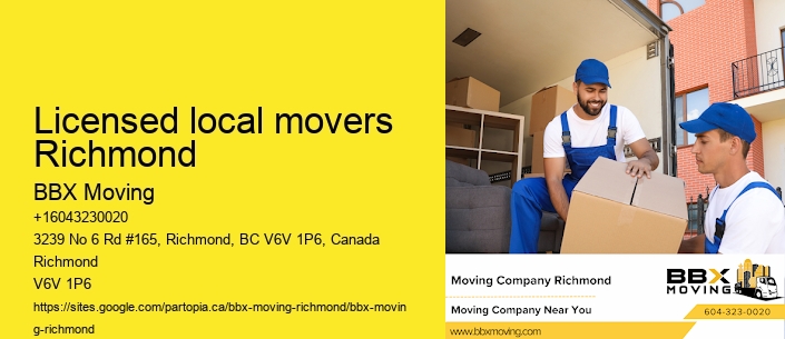 Licensed local movers Richmond