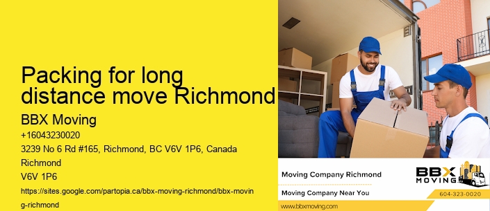 Packing for long distance move Richmond