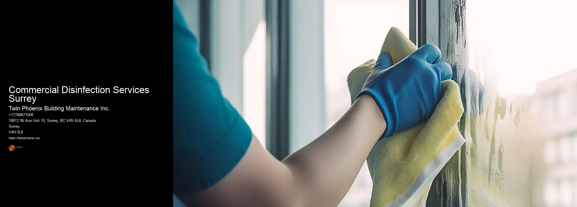 Commercial Disinfection Services Surrey Twin Phoenix Building Maintenance Inc. Commercial Disinfection Services Surrey