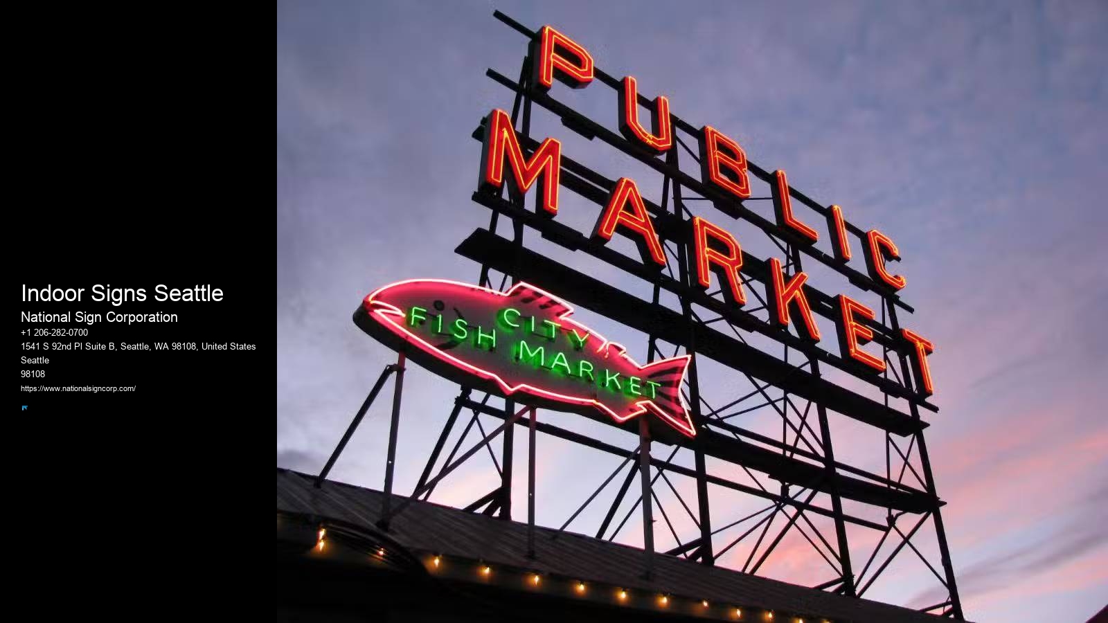 Neon Lighting Services Indoor Signs Seattle