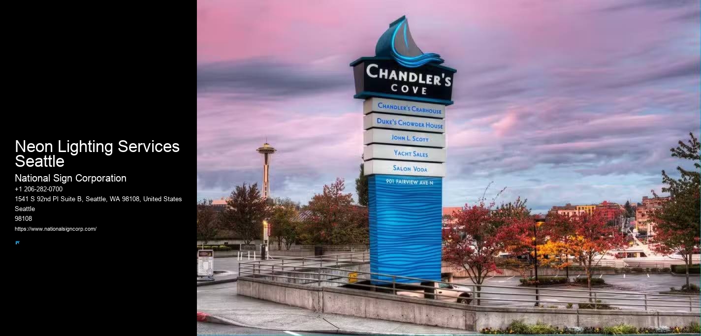 Illuminated Pylon Signs Neon Lighting Services Seattle