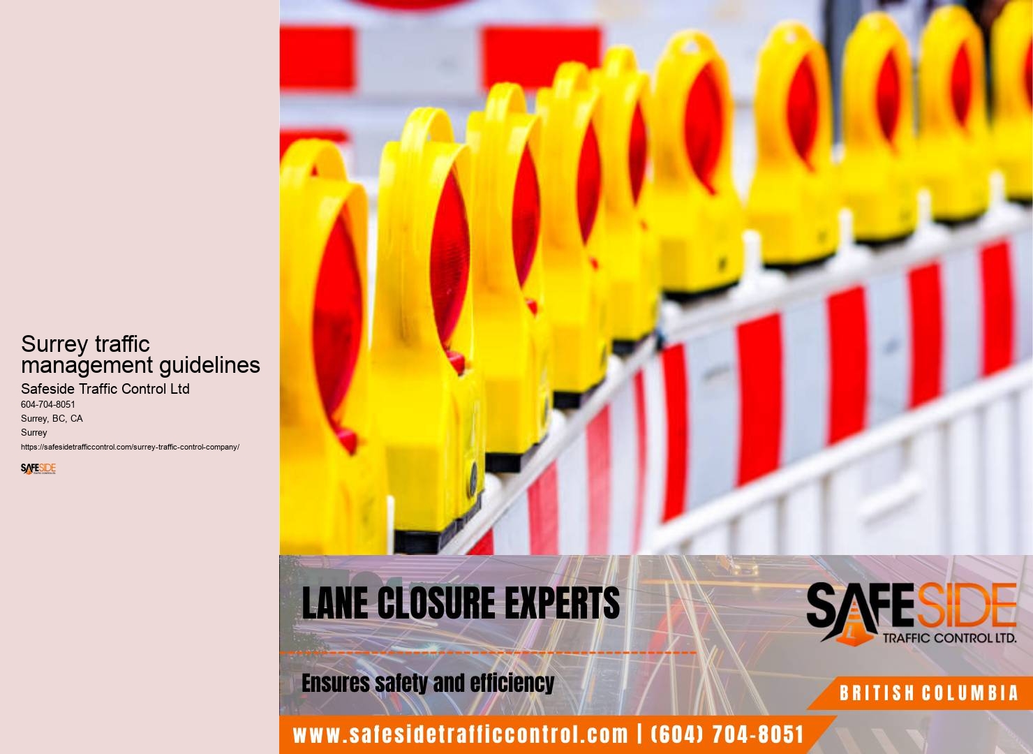 Traffic control signage installation Surrey