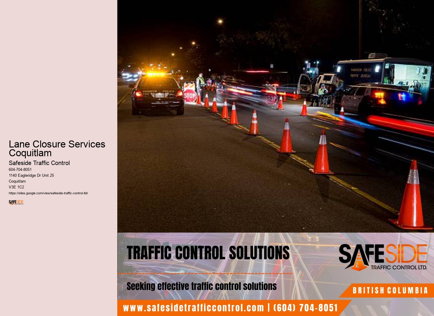 Traffic Control Solutions Near Me Lane Closure Services Coquitlam