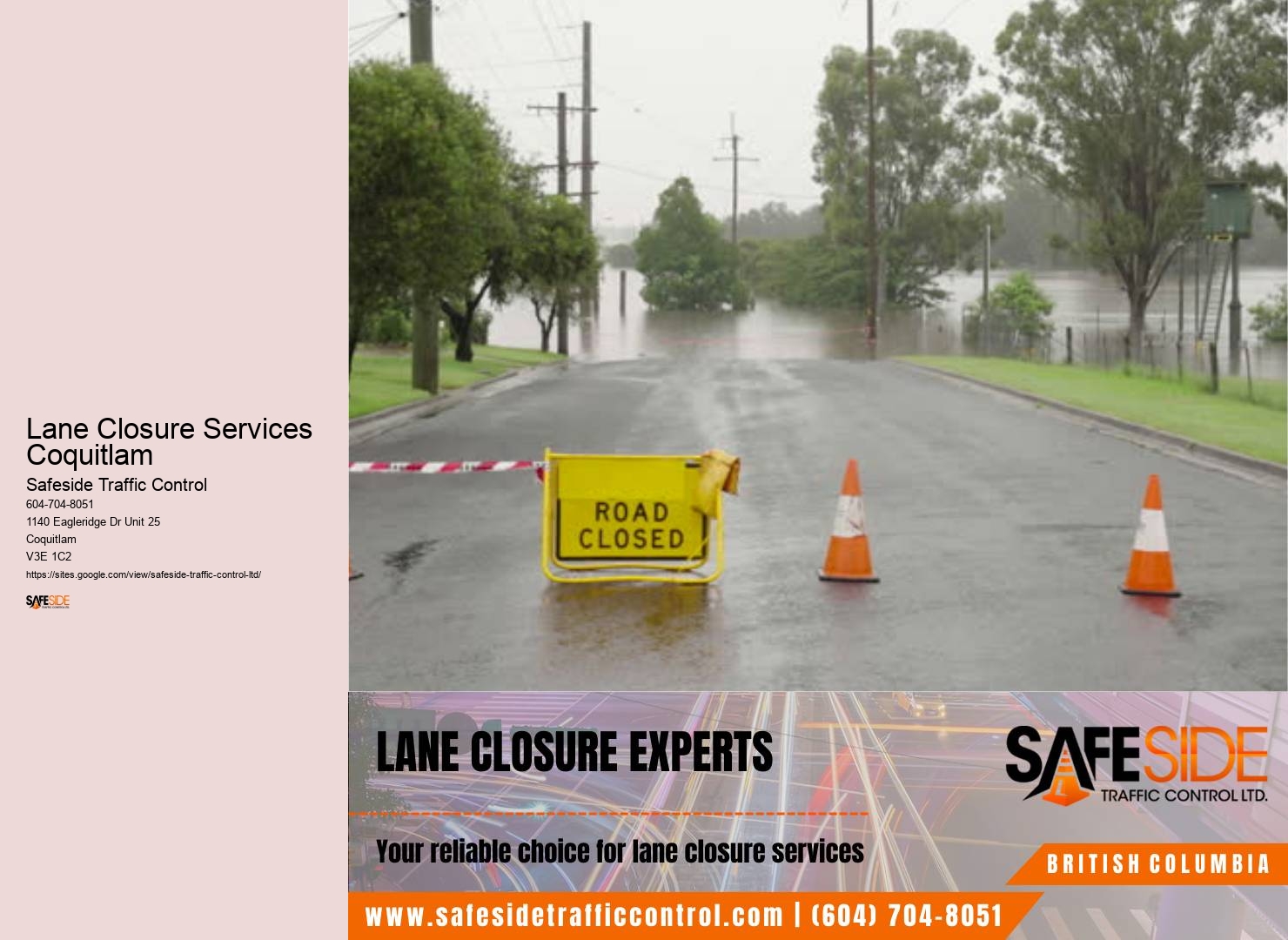 Lane Closure Services Coquitlam traffic control services for road projects